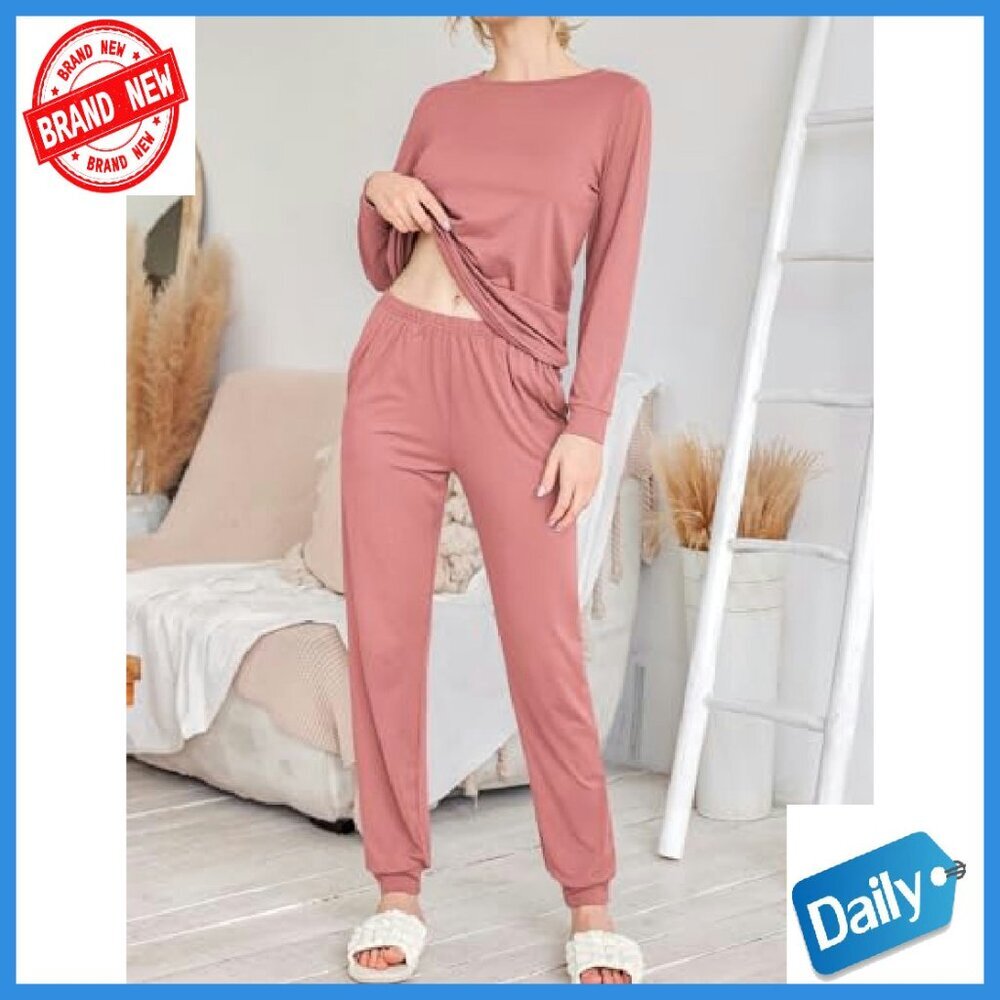 Soft Long Sleeve Pajama Set with Pockets, 2-Pack Jogger Lounge Wear - Picture 3 of 8